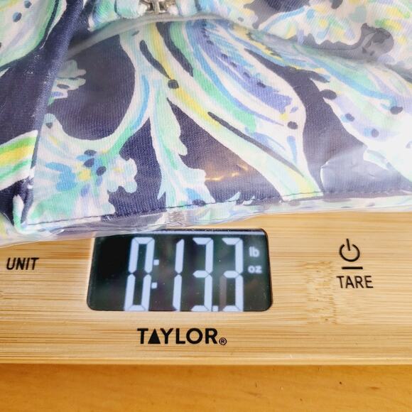 Lilly Pulitzer Jacket Medium Blue Betsey Floral Scuba Doo High Tide Athleisure - Picture 14 of 14